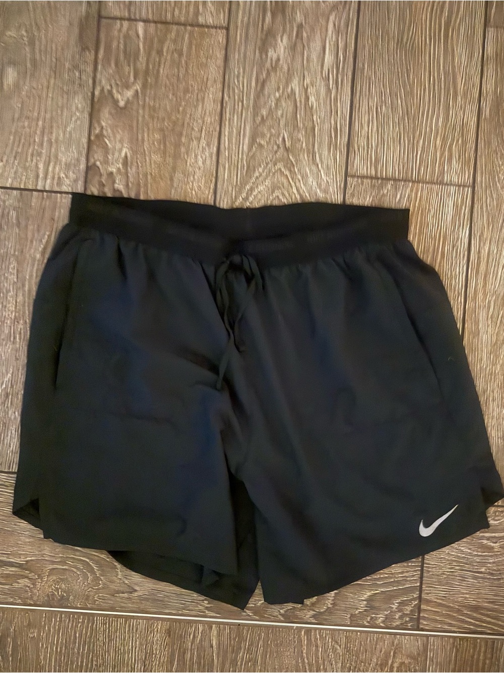 Nike Black Running Shorts with Silver Swoosh